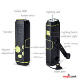 Magic Cook Emergency Crank Flashlight Radio with USB Charging in Out, Emergency Siren  EZ-SB-5032