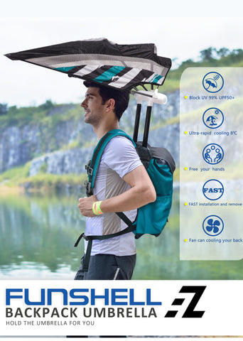 EZ FunShell Backpack Umbrella UV RAIN PROTECTIONS Tourist Series