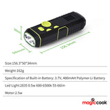 Magic Cook Emergency Crank Flashlight Radio with USB Charging in Out, Emergency Siren  EZ-SB-5032