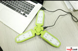 Collapsible Clover Style 18 Led Lights Flashlight Rechargeable Battery Powered by USB Charging and Solar Panel EZ-SB-6039